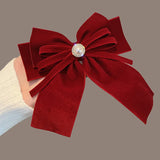 Flyshadow Fashion Big Solid Color Velvet Hair Bows Hairpins Women Elegant Barrette Girls Bowknot Ponytail Headwear Hair Accessories