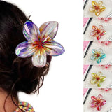 Flyshadow 6 Colors Floral Grab Hair Clips Bohemia Petal Shape Egg Flower Claw Clips Sweet Women Gradient Crab Clamp Girls Hair accesorios