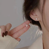 Flyshadow Needle Gold Color Star Stud Earrings Women Girl Gift Cute Banquet Asymmetry Jewelry