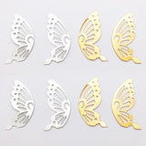 Flyshadow 30pcs 18*42mm Butterfly Filigree Left/Right Wings Symmetric Wrap Pendant Etched Embellishment Charms For DIY Hair Jewelry Making