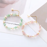 Flyshadow Natural Stone Beads Bracelet Ins Korean Style with Cute Personality Design Casual Pearl Jewelry for Women Men Accessories