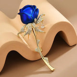 Flyshadow Tulip Rose Brooch for Women Nice Design Elegant Corsage Fashion Brooch Pin Dress Luxury Zircon Jewelry Accessories Party Gifts