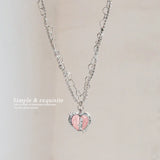 Flyshadow Vintage Crystal Heart Pendant Necklace Clavicle Chain Choker For Women Girl Punk Kpop Y2K Fashion Jewelry Gifts