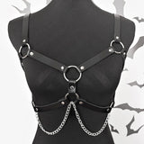 Flyshadow Women Fashion Chain Belt Leather Waist Belt Chest Harness Belt Corset Bondage Lingerie Punk Gothic Waistband Clothing Accessorie