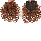 Flyshadow Synthetic Curly Bangs for Women Afro Puff Kinky Curly Bangs Clip In Hairpieces Natural Style Heat Resistant Fiber Hair Extension