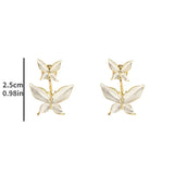 Flyshadow 1 Pair of New Korean Style Butterfly Women's Earrings, Fashionable, Simple, Exquisite Jewelry, Exquisite Gifts for Friends