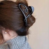 Flyshadow Large Female Back Head Barrettes with Acrylic Heart Grip - Secure and Fashionable Hair Accessory