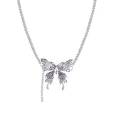 Flyshadow Light Luxury Crystal Butterfly Choker Trendy Acrylic Zircon Chain Necklace For Women Elegant Fashion Jewelry Accessories