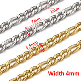 Flyshadow 2meters 1Meter Gold Color Stainless Steel Chains for Jewelry Making DIY Necklace Bracelet Choker 2.5mm 4mm 5mm Chain