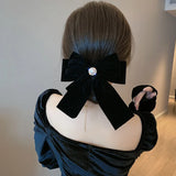 Flyshadow Fashion Big Solid Color Velvet Hair Bows Hairpins Women Elegant Barrette Girls Bowknot Ponytail Headwear Hair Accessories