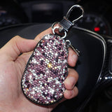 Flyshadow Universal Diamond Car Key Holder Storage Case Luxury Crystal Keychains Key Cover Bag Wallet for BMW Lada Benz Keychain