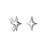 Flyshadow Needle Gold Color Star Stud Earrings Women Girl Gift Cute Banquet Asymmetry Jewelry