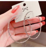 Flyshadow European Exaggerate Hoop Earrings for Women Geometry Statement Jewelry Trendy Retro Metal Big Round Circle Dangle Earrings