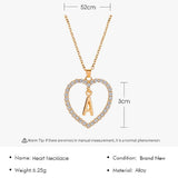 Flyshadow Heart Shape A-Z Initial Letter Rhinestones Choker Necklace For Women Gold Color Charm Simple Trendy Jewelry Accessories