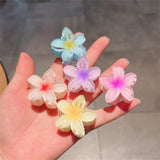 Flyshadow 1Pc Cute Mini Flower Hair Claw Sweet Gradient Acrylic Hairpins For Women Girls Bangs Barrettes Hair Accessories Headwear Gifts