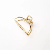 Flyshadow Fashion Simple Women Hollow Geometric Gold Alloy Hair Claws Girl Hair Clips Back Head Gripper Cute Hairpins Hair Accessories