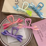 Flyshadow Korean Sweet Women Girls Butterfly Hollow Design Alloy Grab Hair Clip Gradient Color Hair Claw 2024 New Y2K Hair Accessories