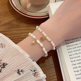 Flyshadow Rice Beads Charm Bracelet for Women High Quality Natural Fashion Jewelry with Mini Pendant Simple and Lovely Christmas Gifts