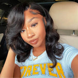 Flyshadow 4X4 Body Wave Lace Front Wigs 180D Transparent Lace Frontal Wig Human Hair Wigs T Part Lace Wig Brazilian Body Wave Lace Wig