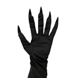 Flyshadow 40cm Spandex Halloween Cosplay Compulsion Fashionable Personality Stretch Ghost Claw Long Nail Gloves Stage Performance Solid