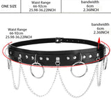 Flyshadow Women Fashion Leather Waist Belt Harajuku Harness Belt Decorative Belly Chain Belt Waistband Gothic Clothing Accessorie