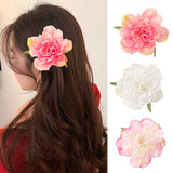 Flyshadow Pink Flower Women's Hair Clip Sweet Romantic Fashion 2024 New Banquet Casual Party Hair Clip For Ladies Accessories Hair Claw