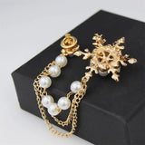 Flyshadow Girl Jewelry Fashion Pearl Ice Flower Tassel Brooch Korean Version Corsage Women's Accessories Clothing Creative Gifts