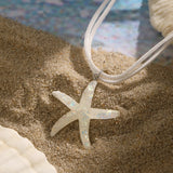 Flyshadow y2k Large Resin Starfish Pendant Necklace for Women Trendy Summer Beach Vacation Jewelry on Neck Fashion Accessories Female