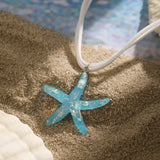 Flyshadow y2k Large Resin Starfish Pendant Necklace for Women Trendy Summer Beach Vacation Jewelry on Neck Fashion Accessories Female