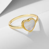 Flyshadow original fine jewelry ring love heart shell 14k gold plated rings for women Valentine Day present