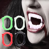 Flyshadow 1/10Pcs Halloween Vampire Denture Luminous Fake Teeth Dress Up Props Horror Zombie Teeth Grim Reaper Braces Glow Party Supplies