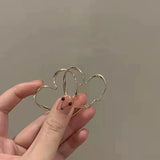 Flyshadow Fashion Heart Earrings Silver Color Punk Jewelry For Cool Women Girl Friendship Gifts Accessories pendiente hombre