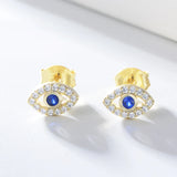 Flyshadow multi-color Zircon Eyes stud earrings Jewelry Earrings for Women Diamant earrings 14k Gold Silver earrings