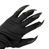 Flyshadow 40cm Spandex Halloween Cosplay Compulsion Fashionable Personality Stretch Ghost Claw Long Nail Gloves Stage Performance Solid