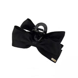 Flyshadow Large Black Hairpin with Bow Clip for Women, Perfect Headdress and Back Head Hair Jaw Clip for Girls