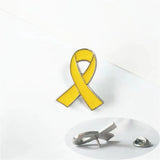 Flyshadow Yellow Ribbon Health Peace Enamel Pins Breast Cancer Red Hope Expectation Prevention Safe Return Badge Brooches For Relatives