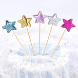 Flyshadow 50pcs Cake Topper Crown Heart Star Head Birthday Decoration Fruit Dessert Toothpick Baby Shower Wedding Party Supplies