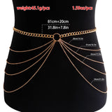 Flyshadow Layered Sexy Bikini Chains Simple Exaggerated U-shaped Tassel Chain Waist Chain Fashion Women Body Jewelry Accessories