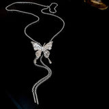 Flyshadow Luxury Butterfly Necklace Creative Pull-out Adjustable Chokers Arm Belly Body Chains Women Y2K Grunge Necklaces Fashion Jewelry