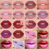 Flyshadow New!!Make Up Lips Matte Liquid Lipstick Waterproof Long Lasting Sexy Pigment Nude Glitter Style Lip Gloss Beauty Red Lip Tint