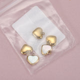 Flyshadow No Fade 5pcs Stainless Steel Love Heart Shell Charms Beads Pendants for DIY Necklace Bracelet Jewelry Making Handmade Supplies