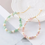 Flyshadow Natural Stone Beads Bracelet Ins Korean Style with Cute Personality Design Casual Pearl Jewelry for Women Men Accessories