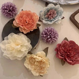 Flyshadow Pink Velvet Flower Women's Hair Clip Exaggerated Korean Fashion Exclusive Luxury Wedding Gift Hair Clip For Ladies Headwear 2024