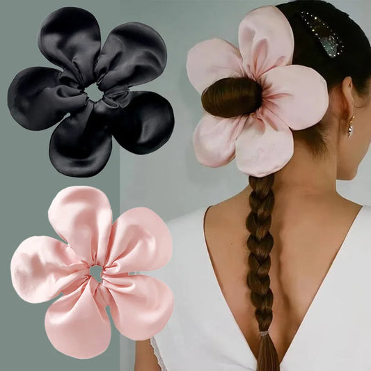 Flyshadow Flower Scrunchies Women Hair Tie Elastic Band Vintage Headwear Ponytail Holder Hair Rope Exquisite Headdress Y2k Accessories