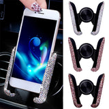 Flyshadow Car Phone Holder Diamond Crystal Car Air Vent Mount Clip Mobile Phone Holder Stand in Car Bracket Interior Accessories