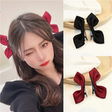 Flyshadow Oversized Bow Hair Accessories Fashion Y2k Satin Ribbon Hairpins Clips Big Bow Hairpins Women Girls Satin Ladies Hairpins Cute