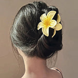 Flyshadow Flower Hair Clips For Women New Giant Flower Hair Claw Shark Clip Cute Korean Headwear Party Yellow Hair Accessories