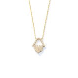 Flyshadow layering clap Hamsa Hand Necklace Gold Plated Hollow Cubic Zirconia Pendant gold plated necklace