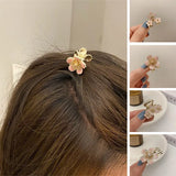 Flyshadow 1PC Women Sweet Flower Hair Claw Gorgeous Small Hair Clips Metal Hairpins Girl Headdress Ornament Styling Tools Hair Accessories