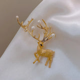 Flyshadow Deer Brooch Cute Female Trendy Japanese Style Versatile Atmospheric Anti Glare Buckle Personality Wild Corsage Accessories